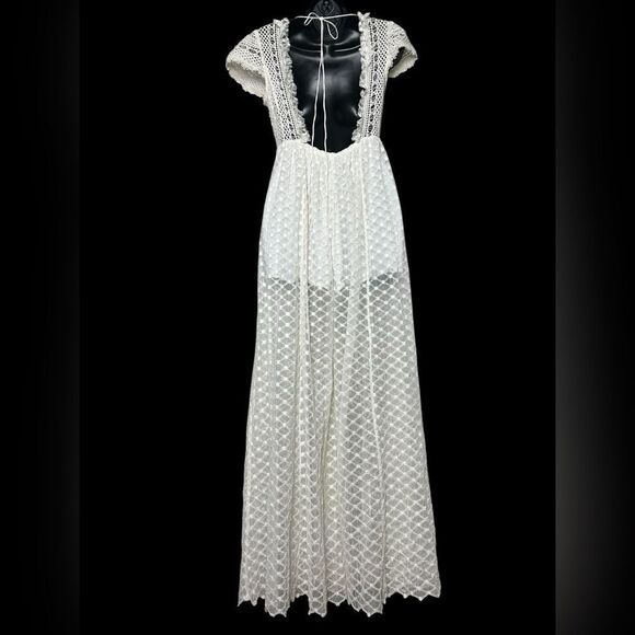 free people lace jumpsuit cream color Size x small - Picture 7 of 11